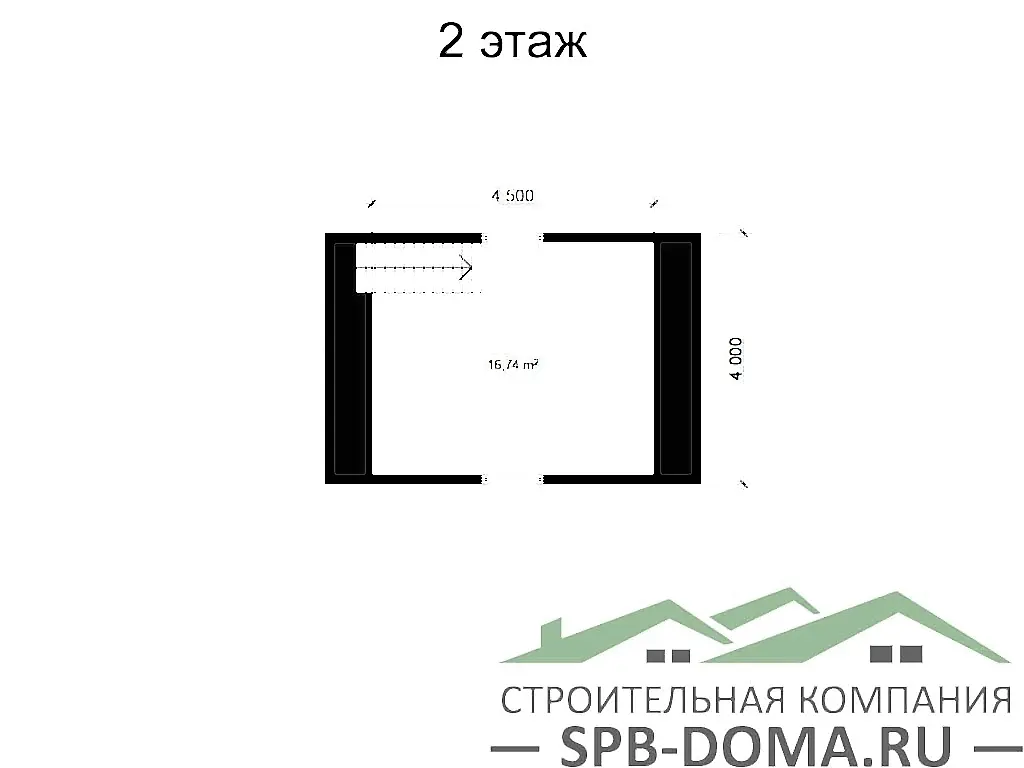 Сруб дома из профилированного бруса 6х6 м «Поляны»