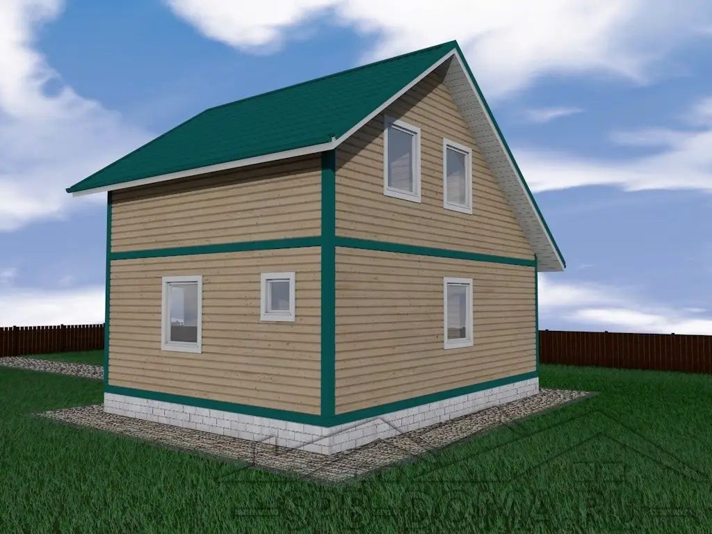 Сруб дома из профилированного бруса 6х8 м «Черемыкино»