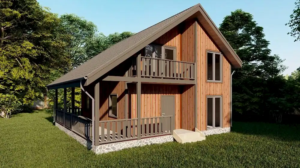 Каркасный дом 7х9 м «Победа»