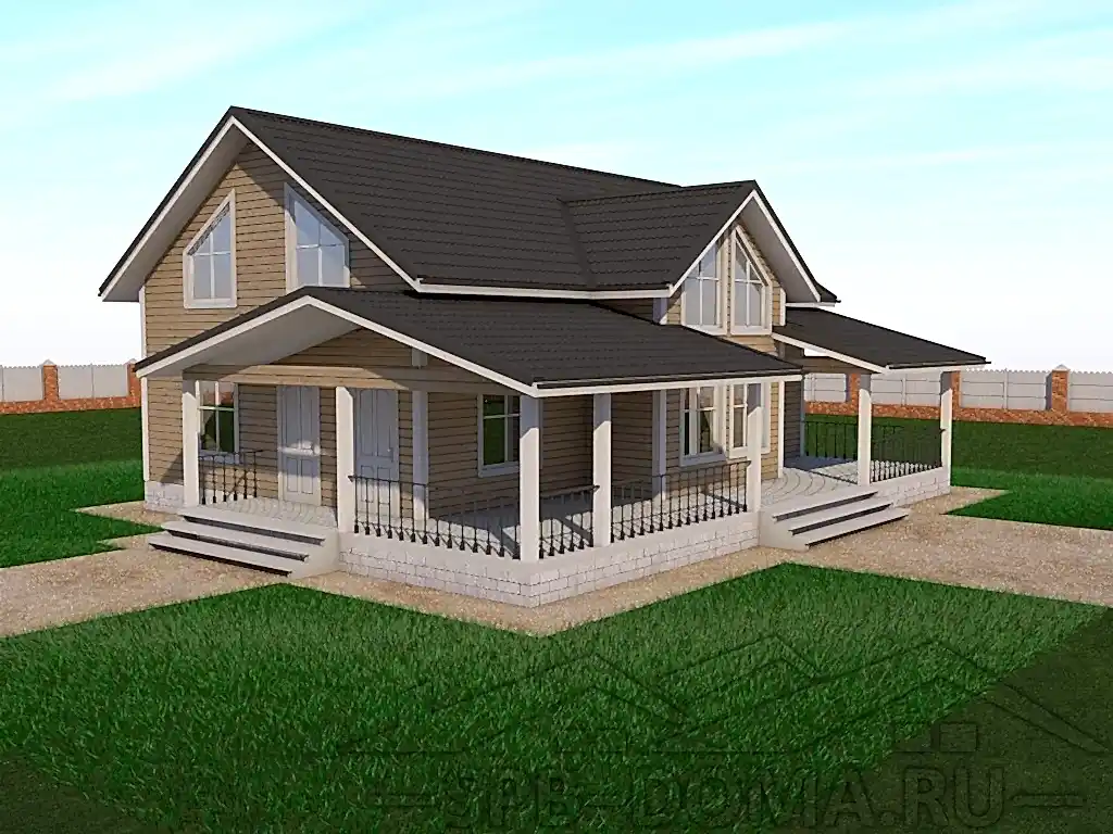 Сруб дома из профилированного бруса 9х12 м «Гатчина»