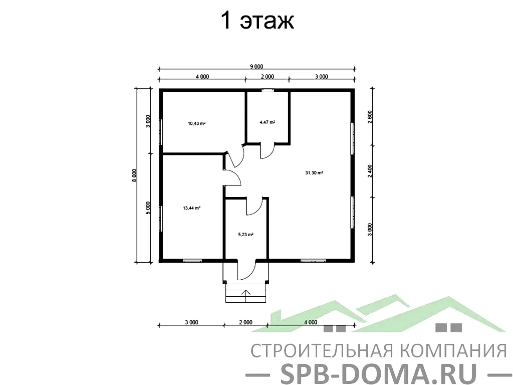 Сруб дома из профилированного бруса 8х9 м «Волосово» Сруб дома из профилированного бруса 8х9 м «Волосово»
