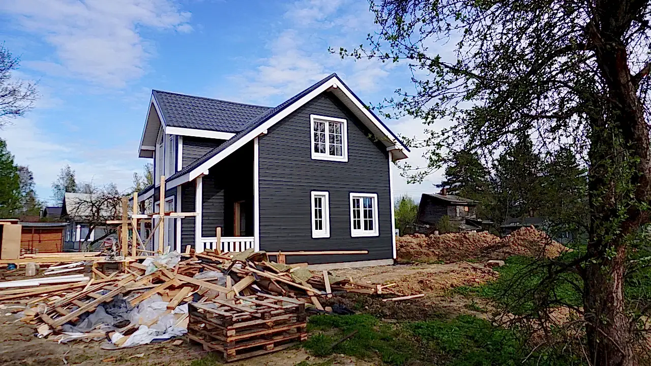 Каркасный дом 8х9 в Лаврики