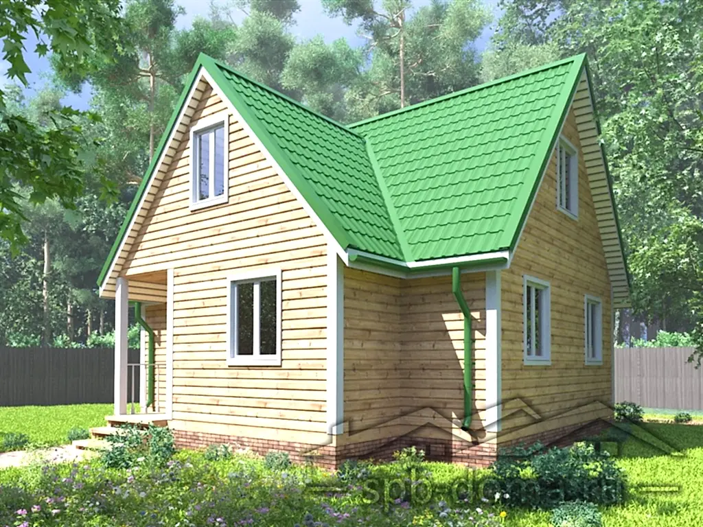 Сруб дома из профилированного бруса 7,5х8 м «Юкки»