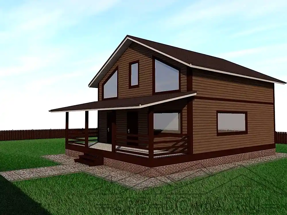 Сруб дома из профилированного бруса 9х12 м «Матокса»