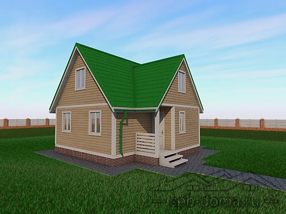 Каркасный дом 7,5х8 м «Юкки»