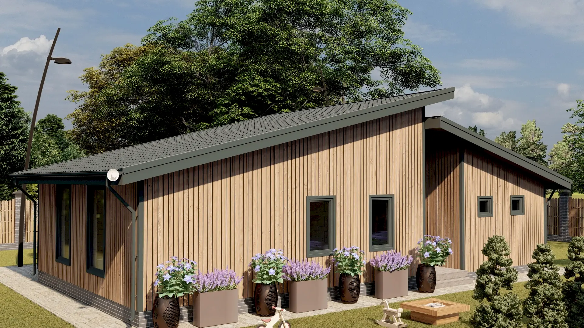 Каркасный дом 7,5х14,5м «Лукаши»