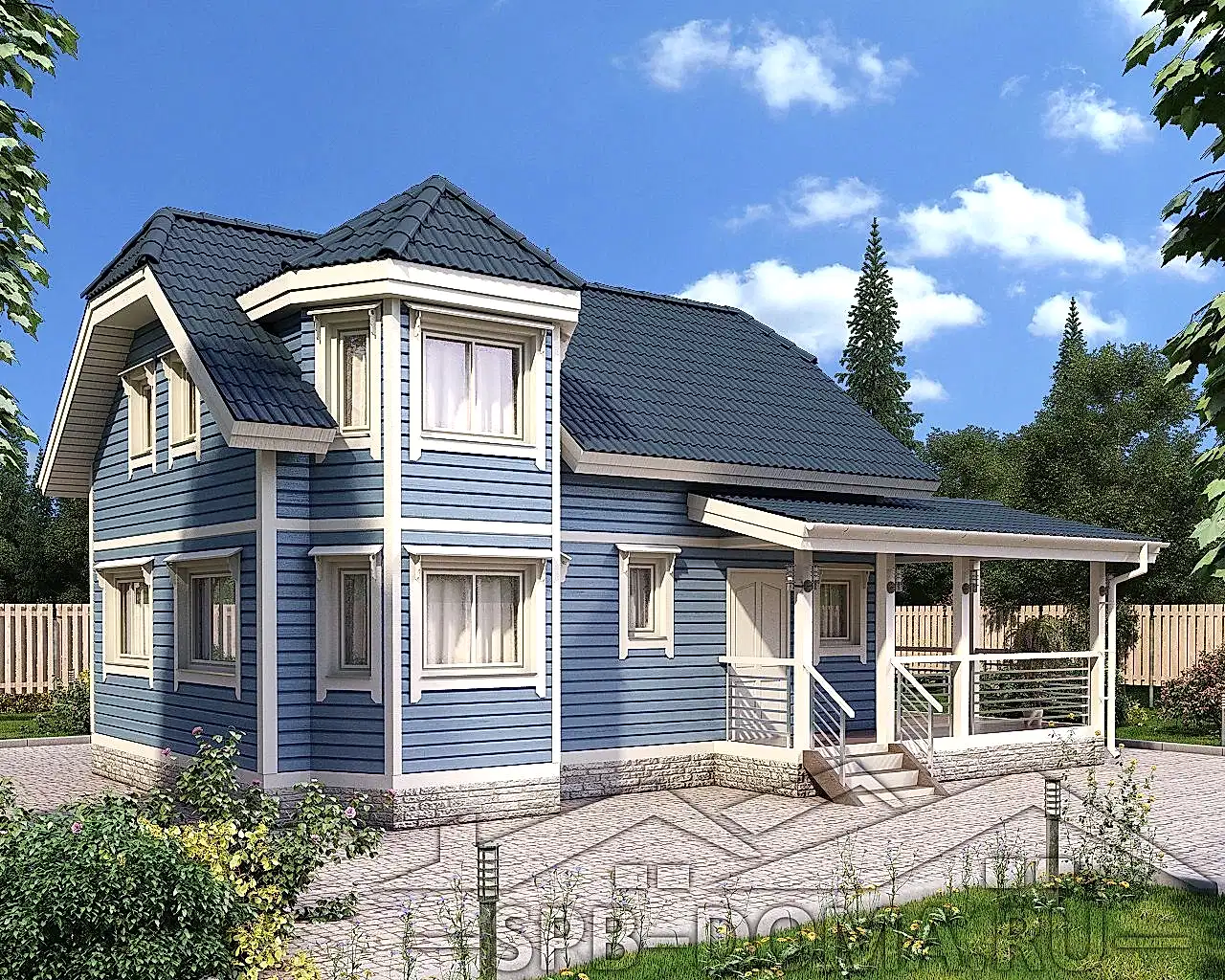 Сруб дома из профилированного бруса 7х9 м «Синявино»