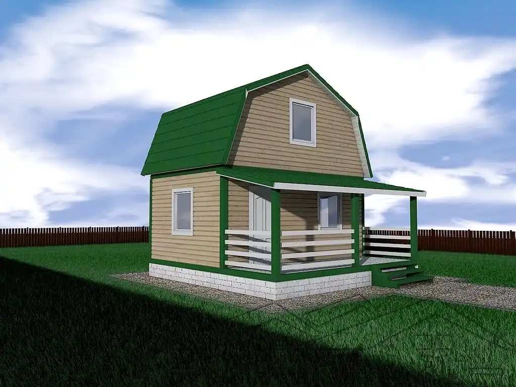 Сруб дома из профилированного бруса 6х6 м «Поляны»