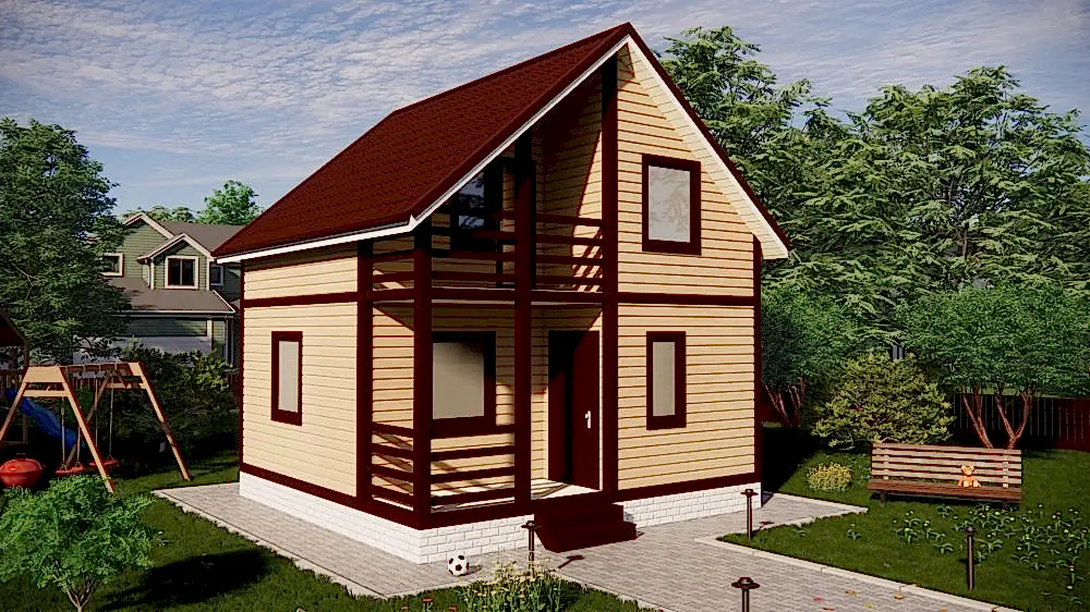 Каркасный дом 6х6 м «Луга»