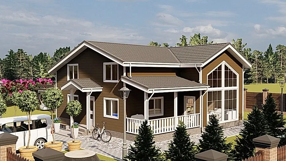 Каркасный дом 11х11 м «Вьюн»