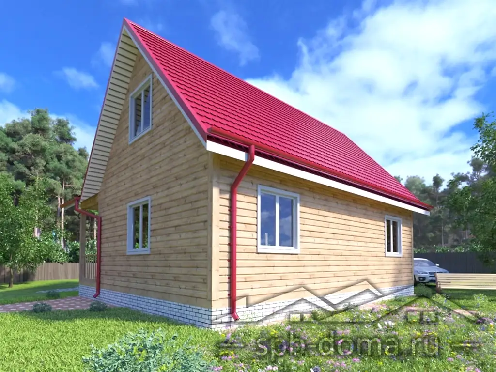 Сруб дома из профилированного бруса 8х9 м «Коммунар»