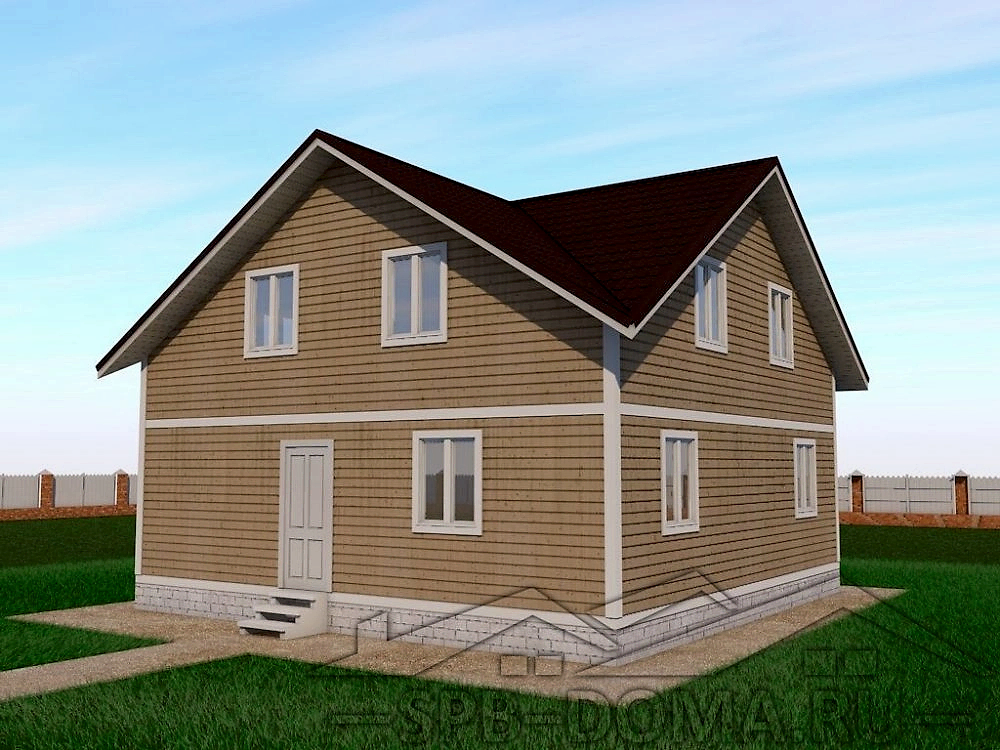 Проект дома из профилированного бруса 9,0 х 9,0 м «Красное село»