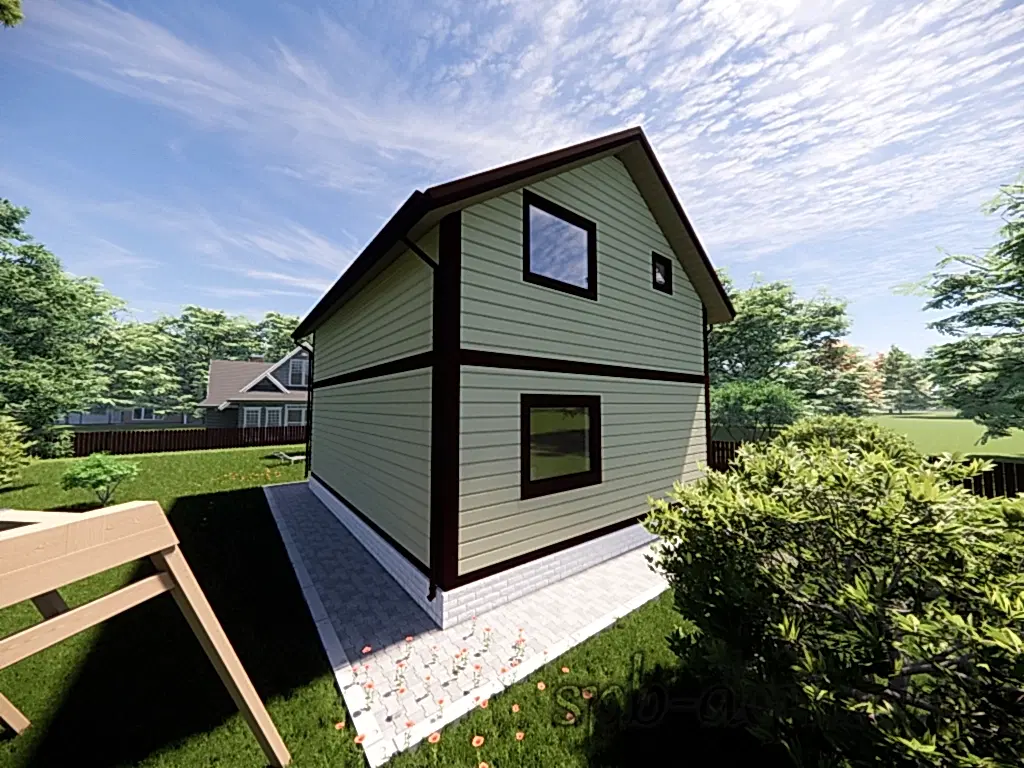 Каркасный дом 7х9 м «Рощино»