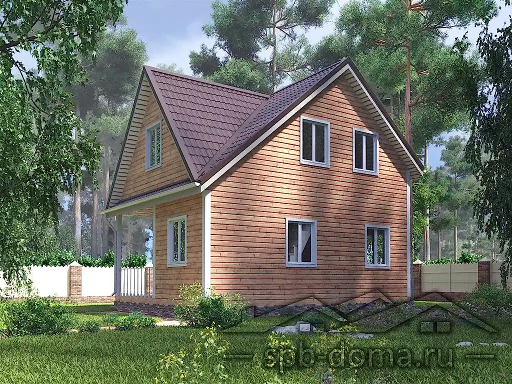 Сруб дома из профилированного бруса 6х7,5 м «Рахья»