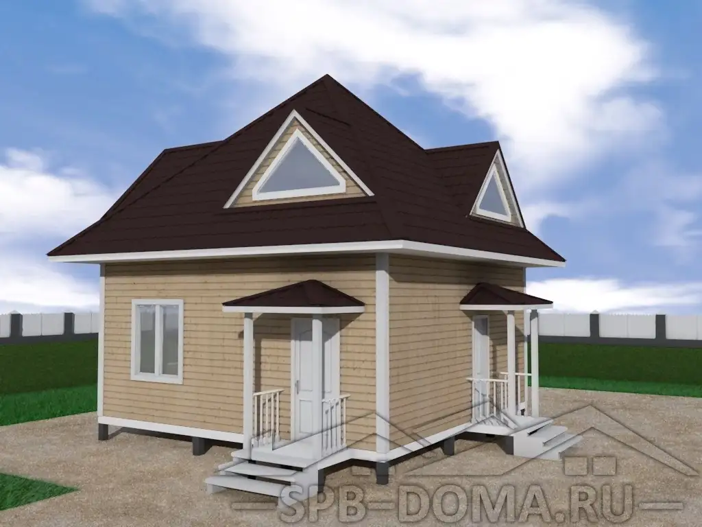 Сруб дома из профилированного бруса 7,0 х 7,0 м «Оржицы-2»