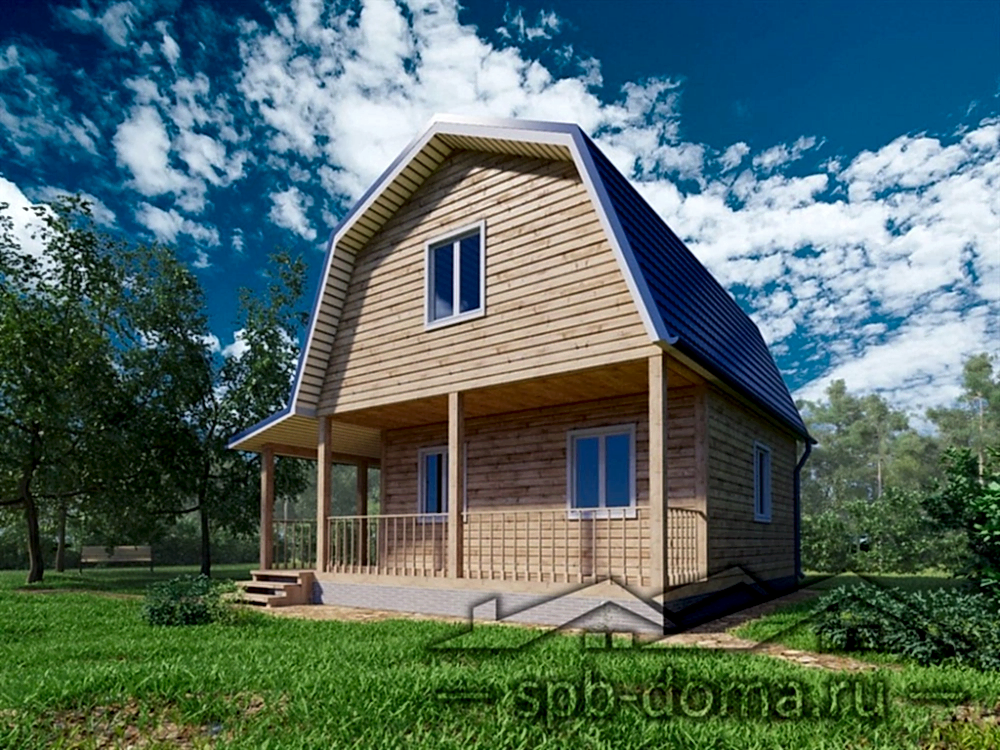 Проект дома из профилированного бруса 7,5 х 7,5 м «Борисова Грива»