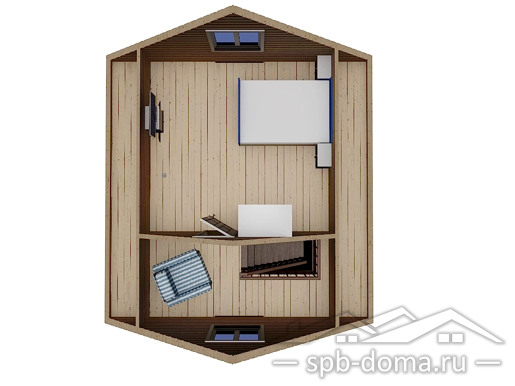 Сруб дома из профилированного бруса 6х6 м «Романовка»