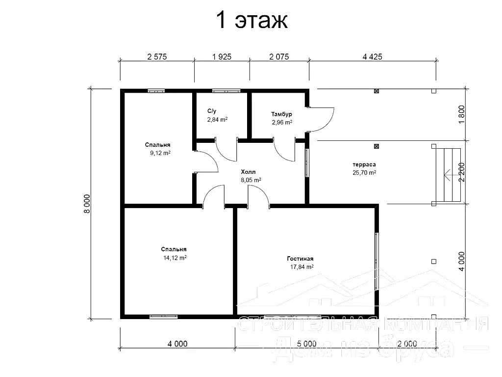 Проект дома из профилированного бруса 8,0 х 9,0 м «Тихвин» Проект дома из профилированного бруса 8,0 х 9,0 м «Тихвин»