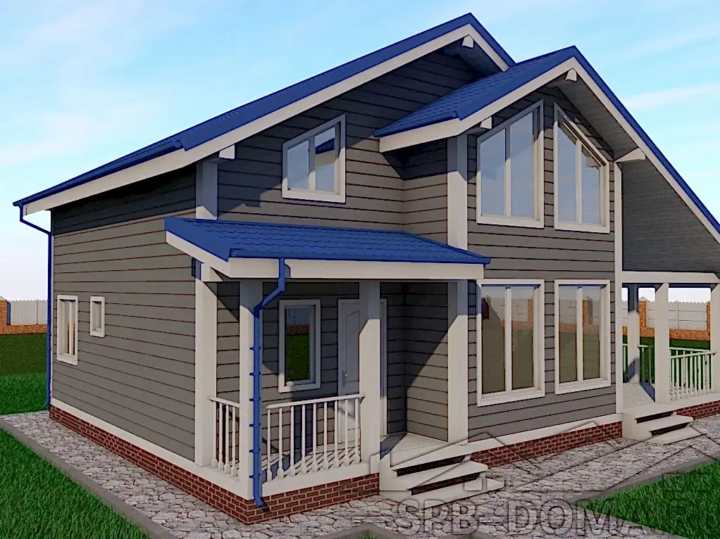 Проект дома из профилированного бруса 8,5 х 9,0 м «Репино»