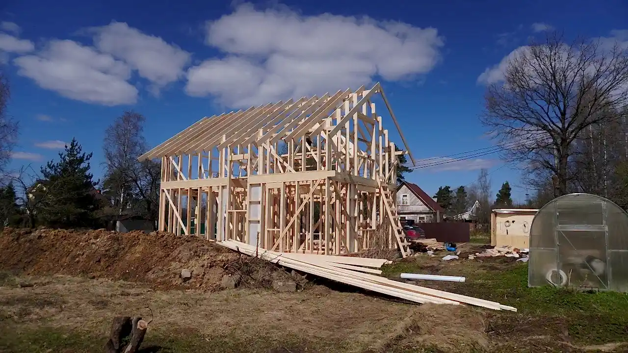 Каркасный дом 8х9 в Лаврики