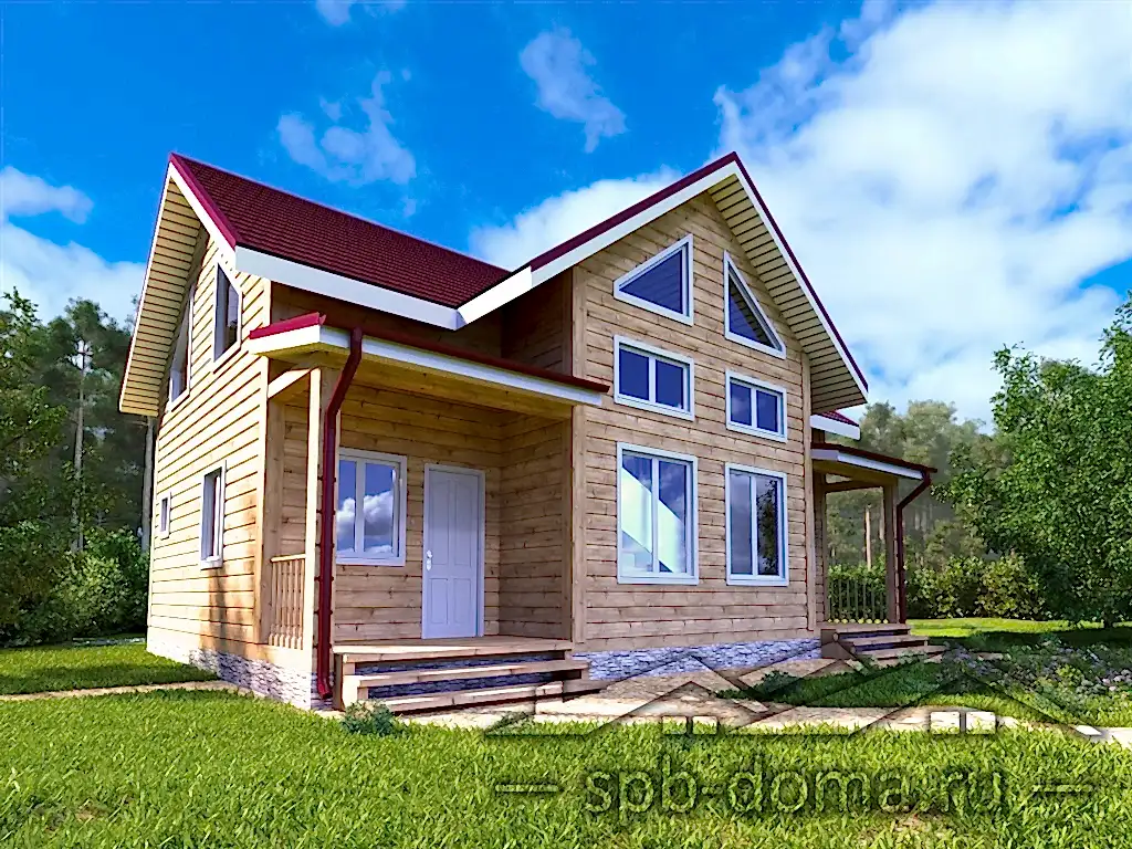 Сруб дома из профилированного бруса 7,5х11 м «Пески»