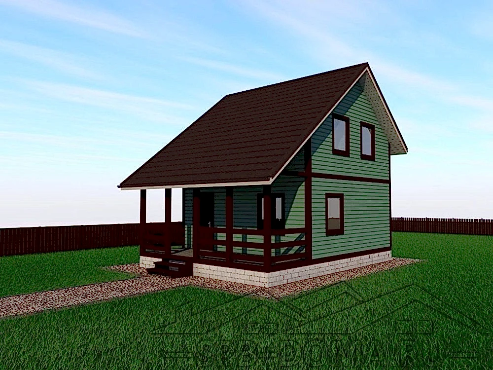 Сруб дома из профилированного бруса 6х8 м «Ломоносов»