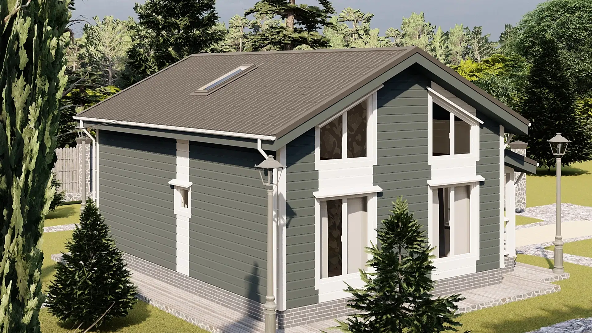 Каркасный дом 8х9 м «Сиверский» Каркасный дом 8х9 м «Сиверский»