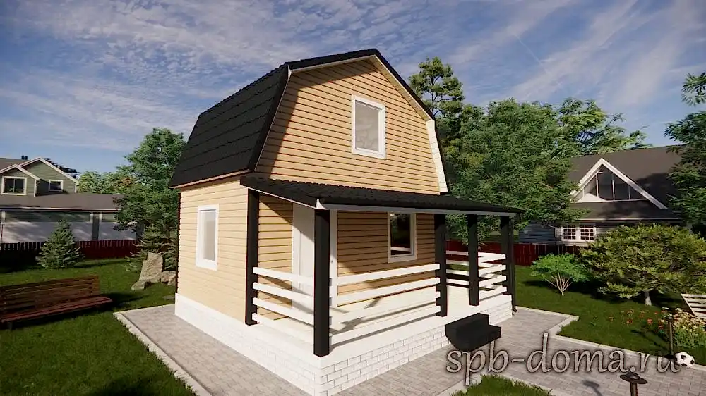 Каркасный дом 6х6 м «Поляны»