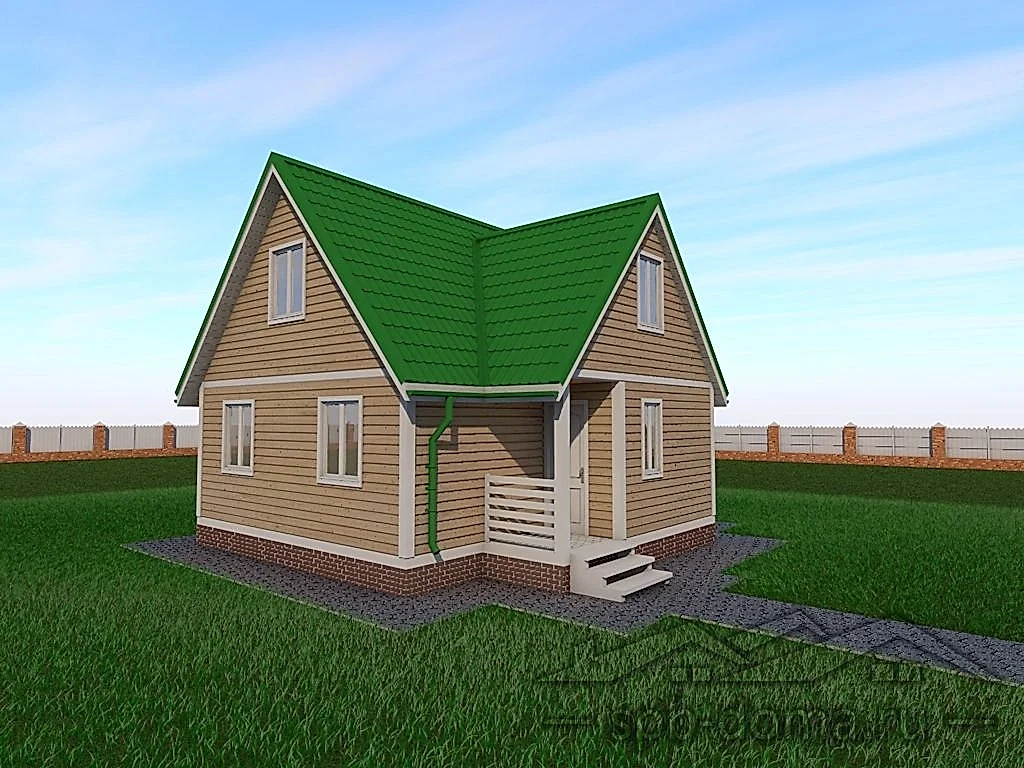 Каркасный дом 7,5х8 м «Юкки»