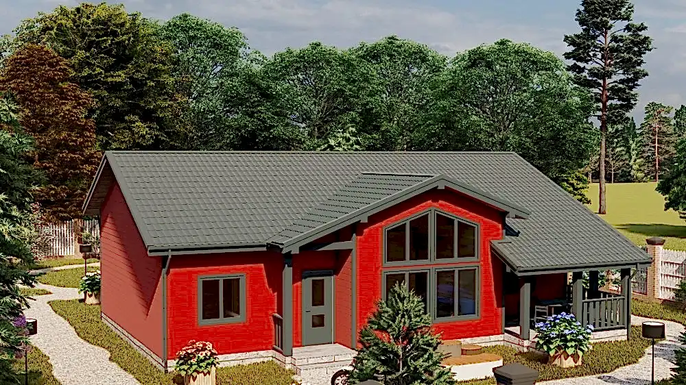 Каркасный дом 8х14 м «Удача»