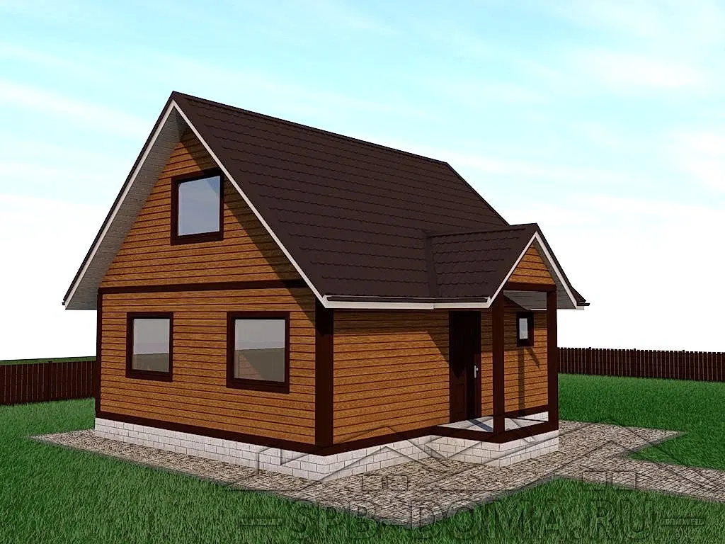 Сруб дома из профилированного бруса 7х8 м «Коробицино»