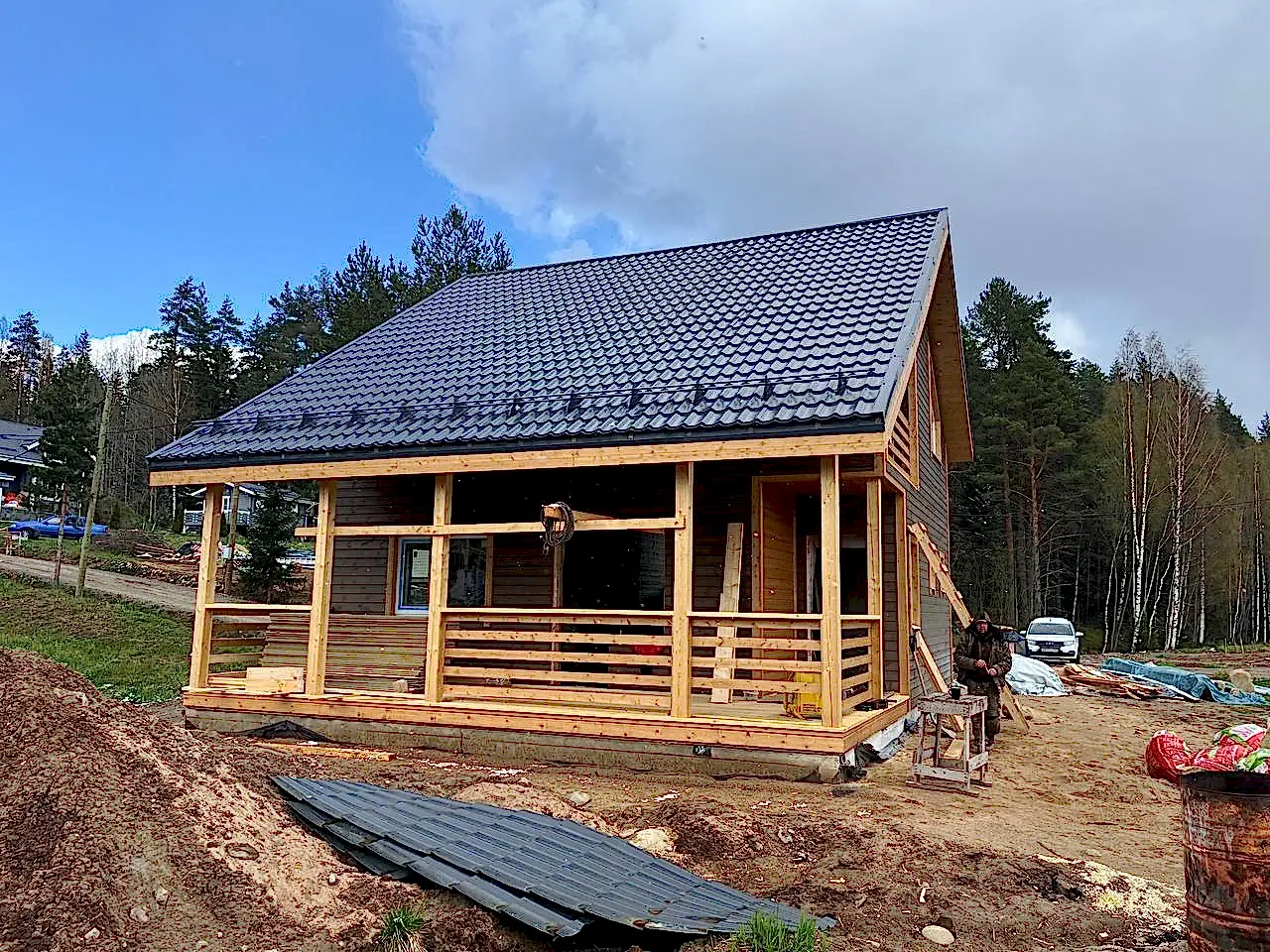 Каркасный дом 8х8 в Раздолье