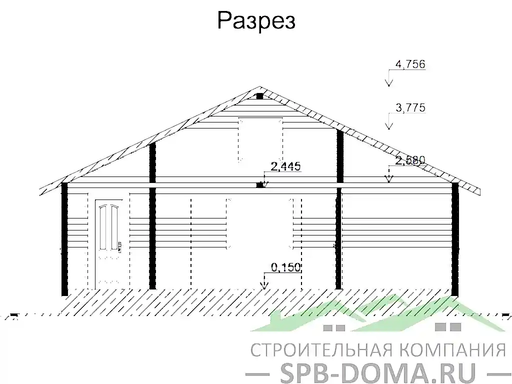 Сруб дома из профилированного бруса 9х9 м «Васкелово»