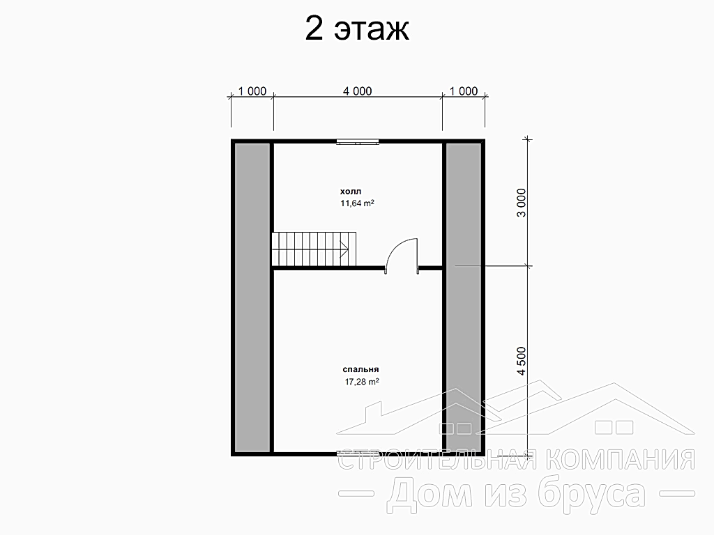 Сруб дома из профилированного бруса 7,5х7,5 м «Борисова Грива»