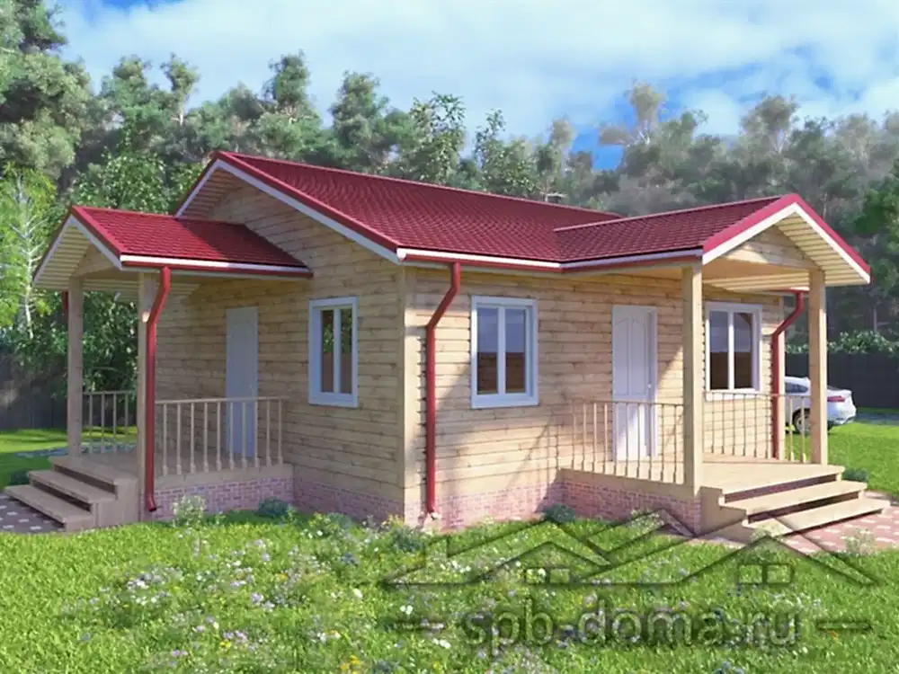 Проект дома из профилированного бруса 8,0 х 8,0 м «Мурино»