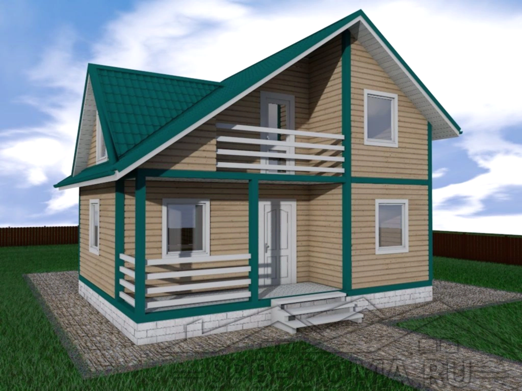 Сруб дома из профилированного бруса 6х8 м «Черемыкино»