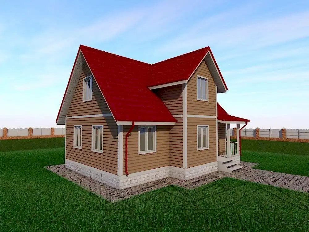 Сруб дома из профилированного бруса 7х9 м «Комарово»