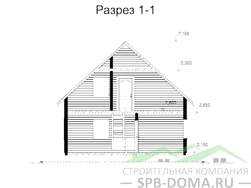 Сруб дома из профилированного бруса 8х8 м «Керро»