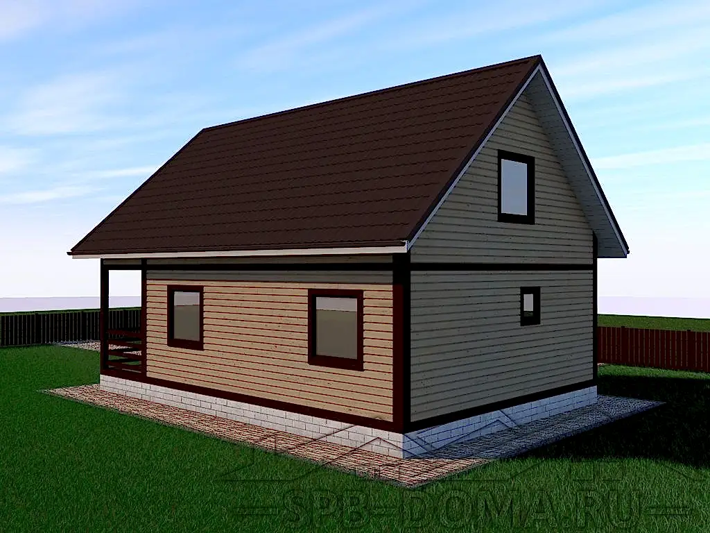 Сруб дома из профилированного бруса 7х10 м «Мичуринское»