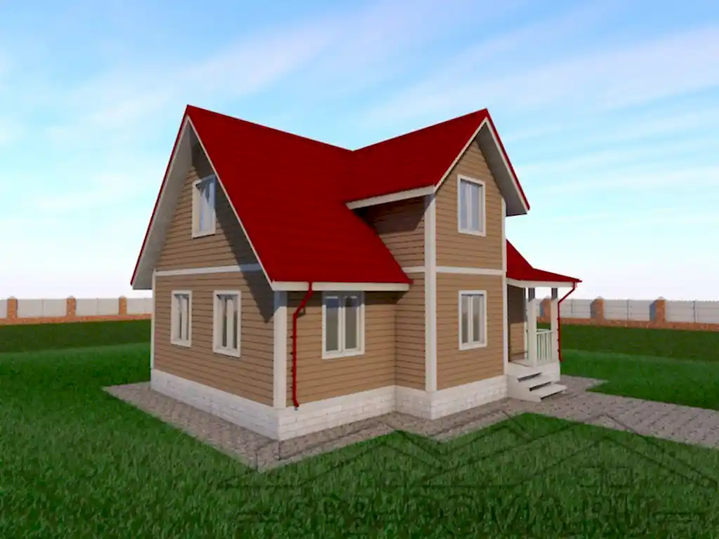 Сруб дома из профилированного бруса 7х9 м «Комарово»