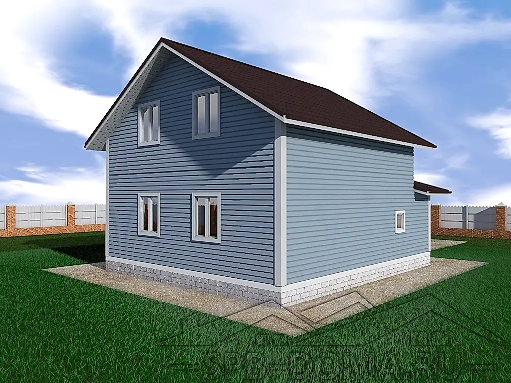 Сруб дома из профилированного бруса 8х9 м «Прилесье»