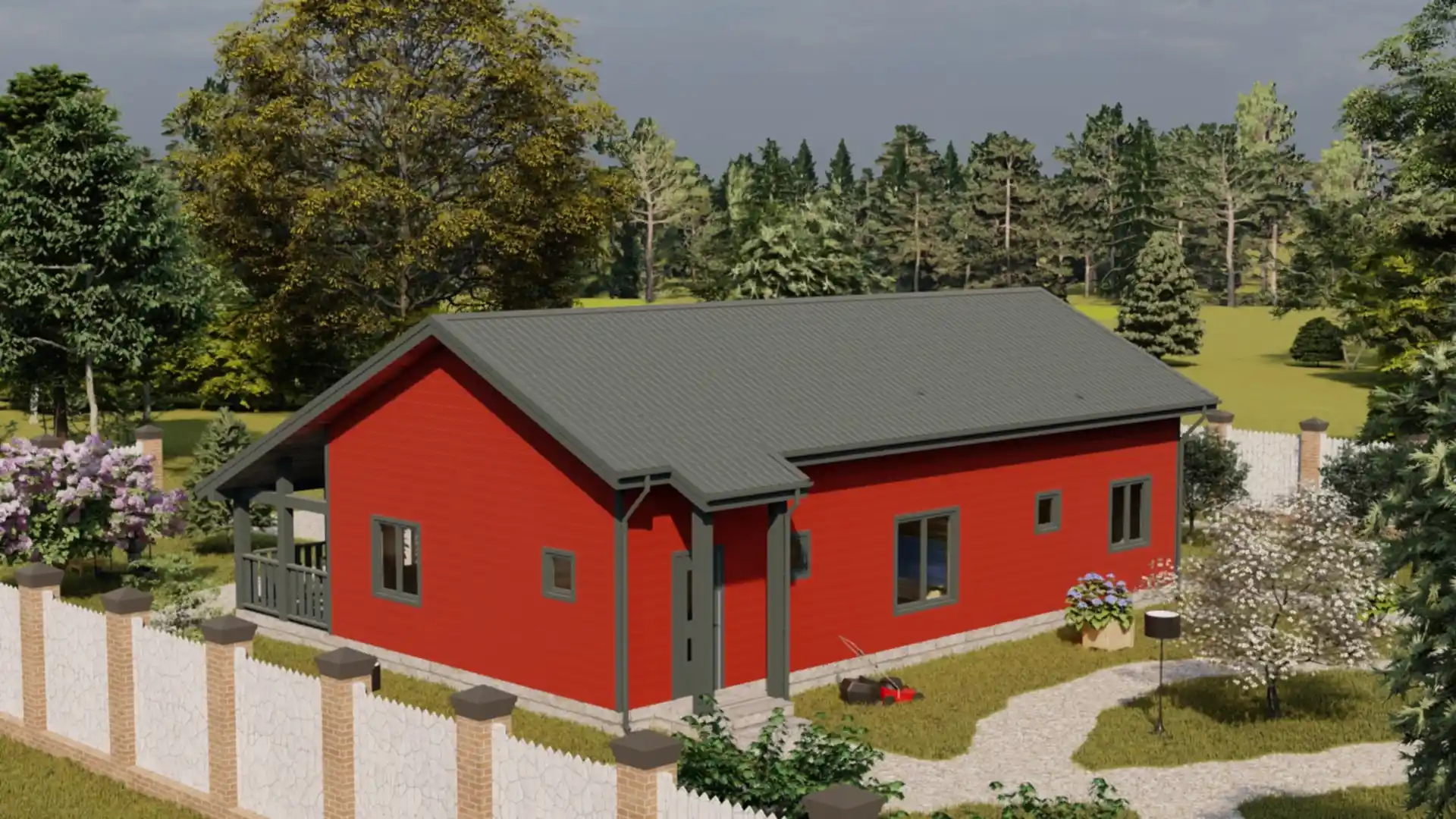 Каркасный дом 8х14 м «Удача»