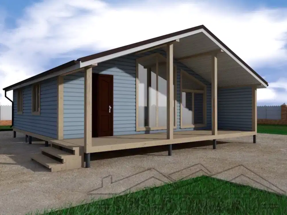 Сруб дома из профилированного бруса 8х9 м «Пятиречье»