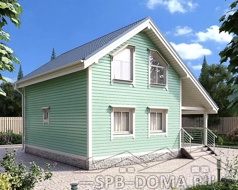 Проект дома из профилированного бруса 8,0 х 8,5 м «Никитилово»