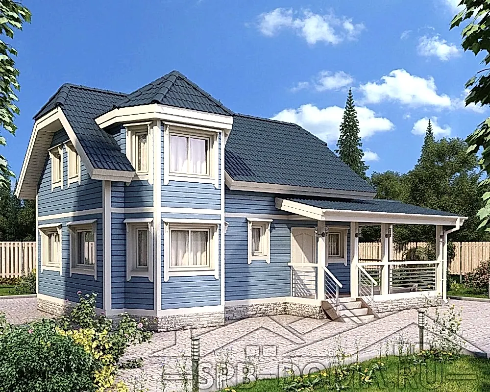 Сруб дома из профилированного бруса 7х9 м «Синявино»