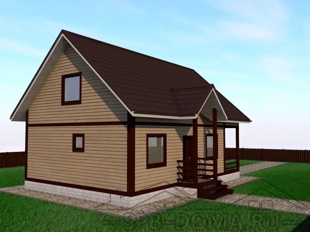 Проект дома из профилированного бруса 7,0 х 10,0 м «Мичуринское»