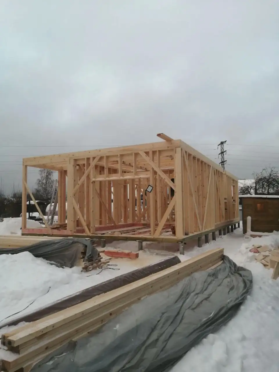Каркасный дом 8х14 в п. им. Морозова