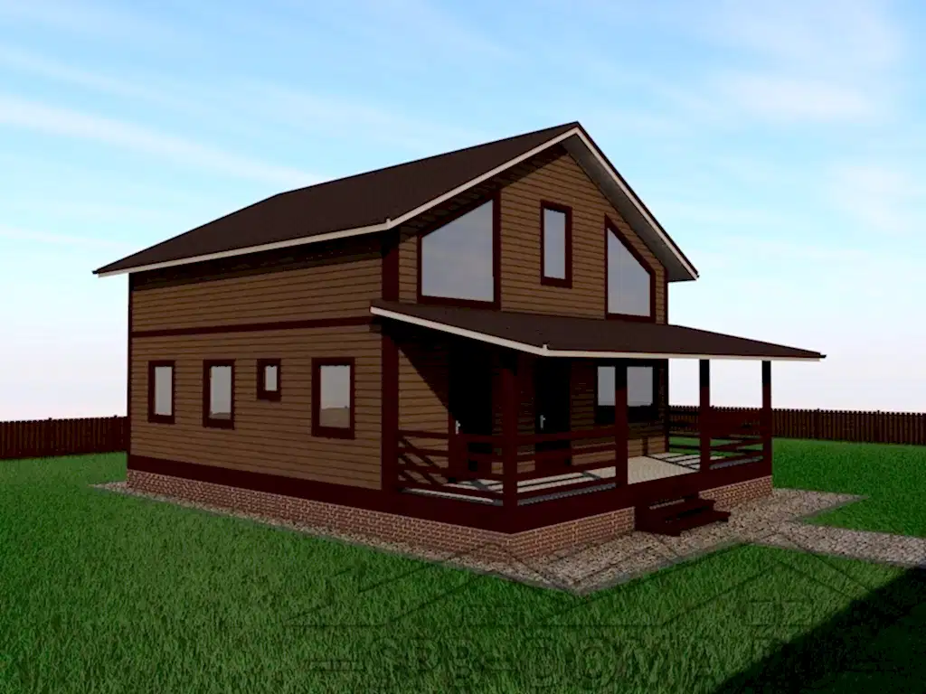 Сруб дома из профилированного бруса 9х12 м «Матокса»