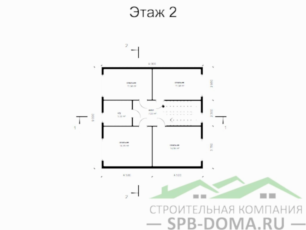 Сруб дома из профилированного бруса 9х12 м «Матокса»