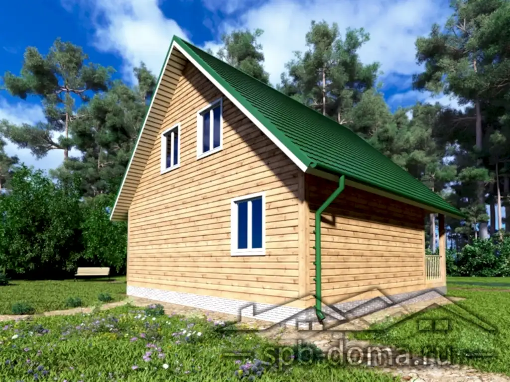 Проект дома из профилированного бруса 8,0 х 8,0 м «Волхов»